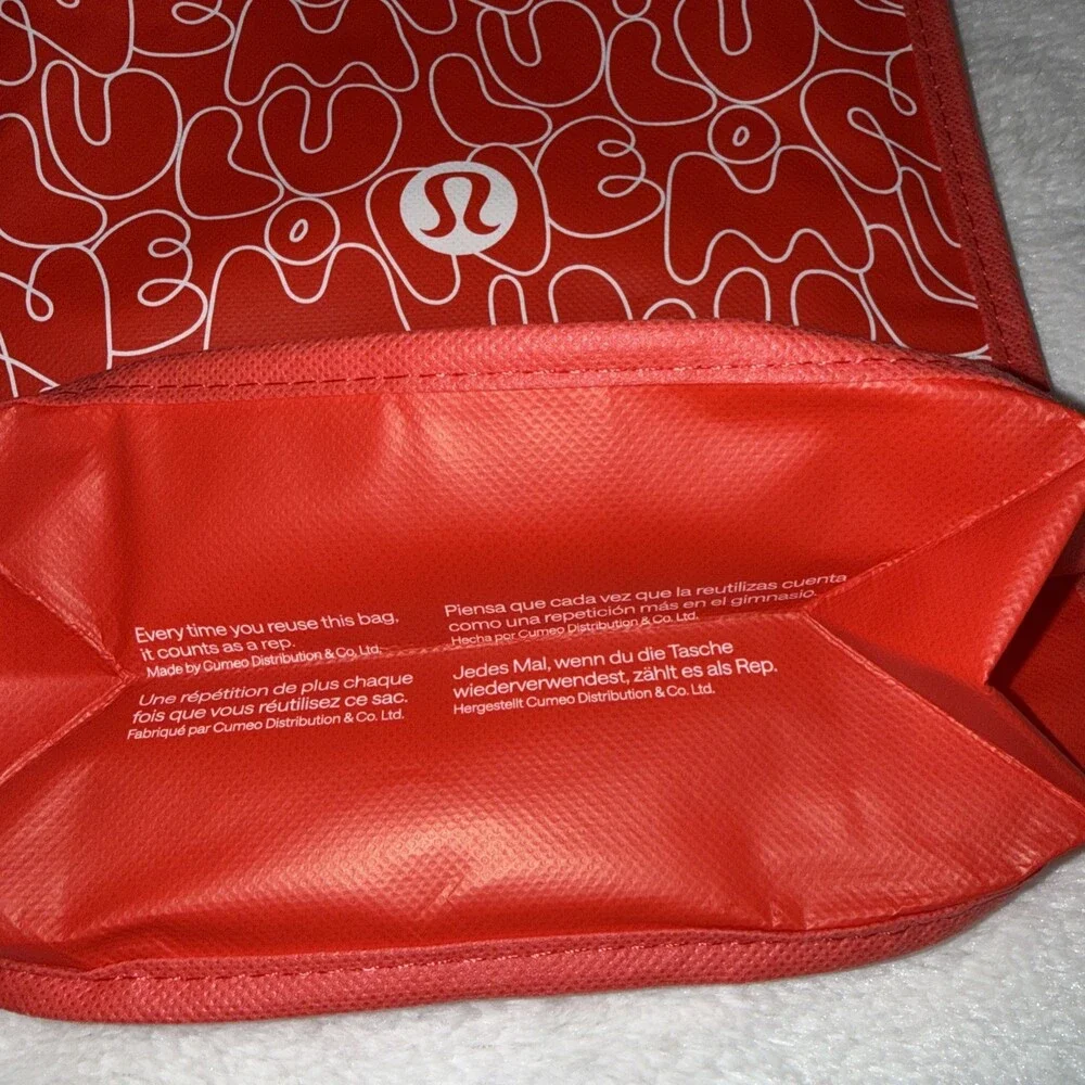 NEW Lululemon Reusable Small Shopping Tote Bag Red  12